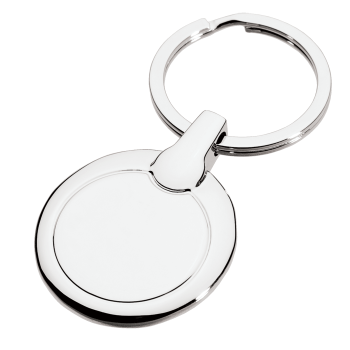Shiny Nickel Round Keychain