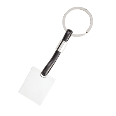 Shiny Nickel Keychain with Translucent Strap