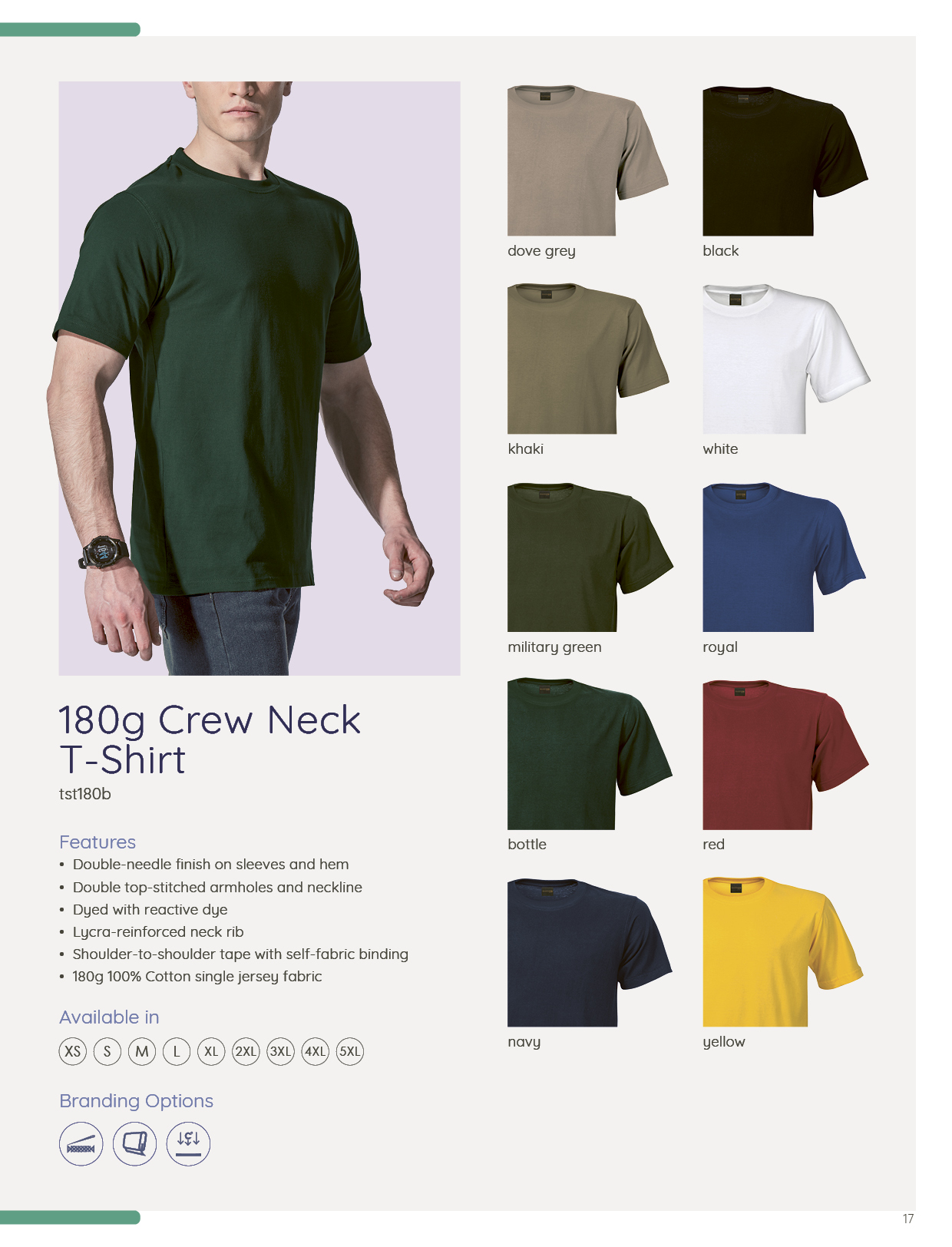 Barron 180g Barron Crew Neck T-Shirt (TST180B) – AMTY Shop
