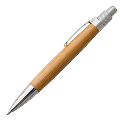 Bamboo Ballpoint Pen with Metal Clip