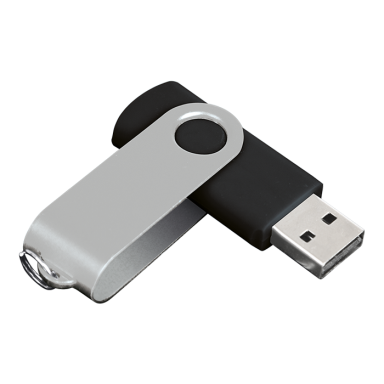2GB Black/Silver Swivel USB