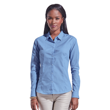 Ladies Clifton Check Blouse Long Sleeve