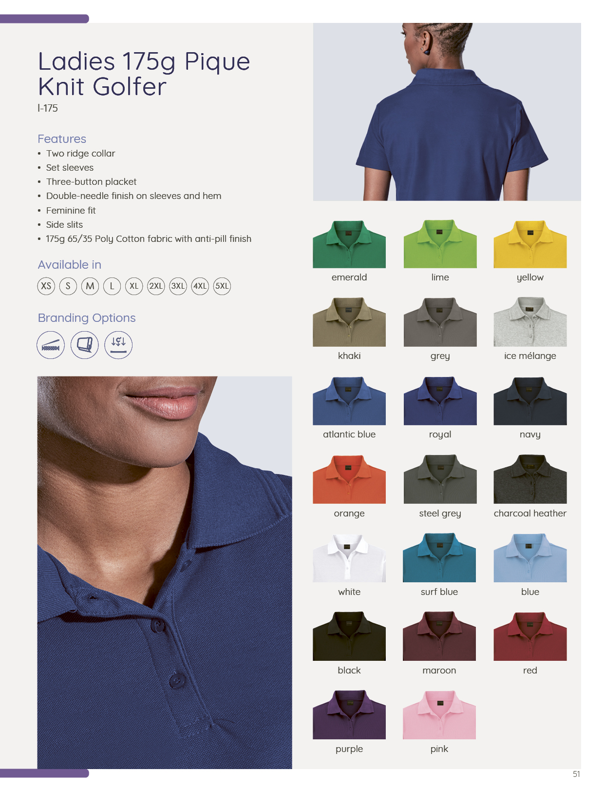 175g Barron Pique Knit Golfer Ladies Golf Shirts | Pro-Screen East London