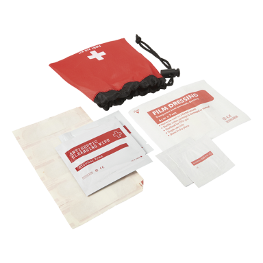 11 Piece First Aid Kit in Drawstring Pouch
