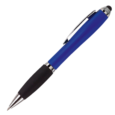 Ballpoint Pen with Rubber Grip and Stylus