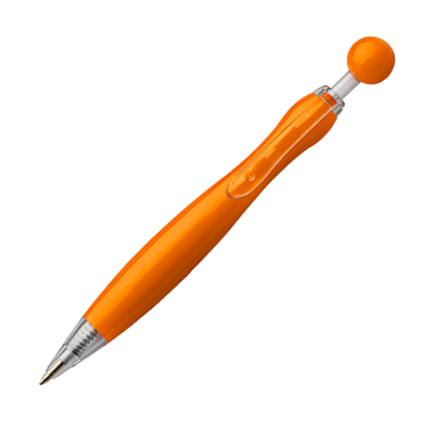 Curved Ballpoint Pen with Ball Plunge Mechanism