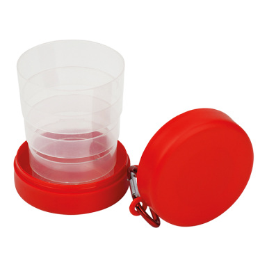 220ml Foldable Cup with Pill Holder and Carabiner Clip
