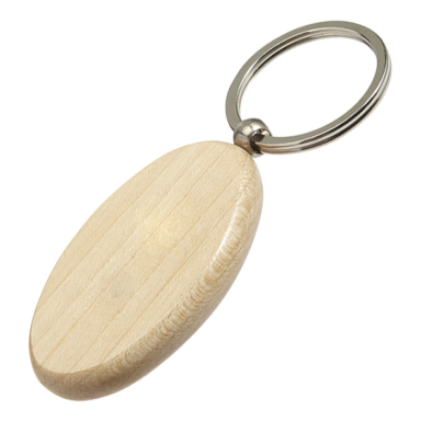 Oval Wooden Keychain